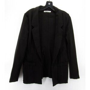 Elena Baldi Blazer Large Open Jacket Coat Career Stretch Pockets